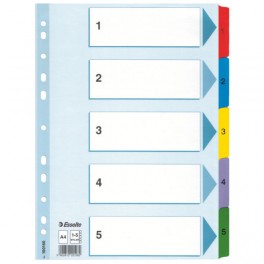 Przekładki do segregatorów Esselte Mylar 1-5 Przekładki do segregatorów Esselte Mylar 1-5