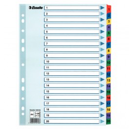 Przekładki do segregatorów Esselte Mylar 1-20 Przekładki do segregatorów Esselte Mylar 1-20